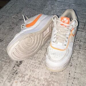 Nike White and Orange Athletic Shoes